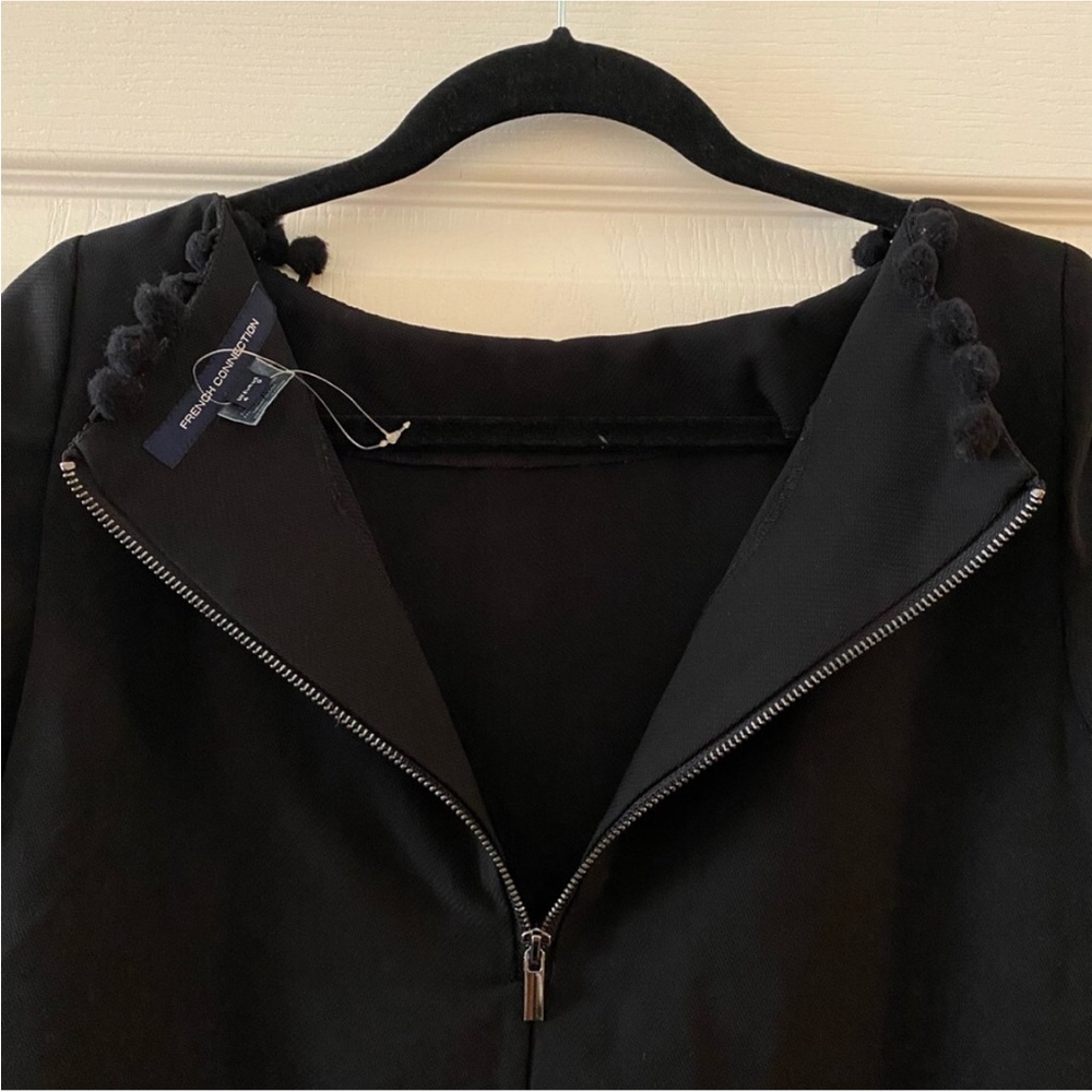FRENCH CONNECTION Arrow Crepe Pom Pom Tunic Dress in Black - 0 - Picture 11 of 14
